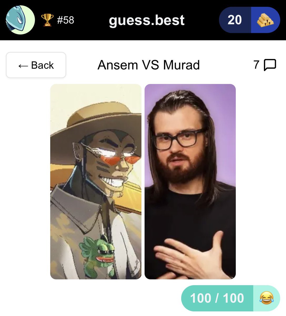 agoraz's tweet photo. • guess what people are guessing -to earn ? 

• comment a banger -to earn more ? 

it is that simple ? 

i guess now it is 👇 on @blast 

https://t.co/DeM2iALepM

for exemple, who do you think the majority will choose here ? 🤔

@blknoiz06 or @MustStopMurad ??? https://t.co/g9U1zZDSky