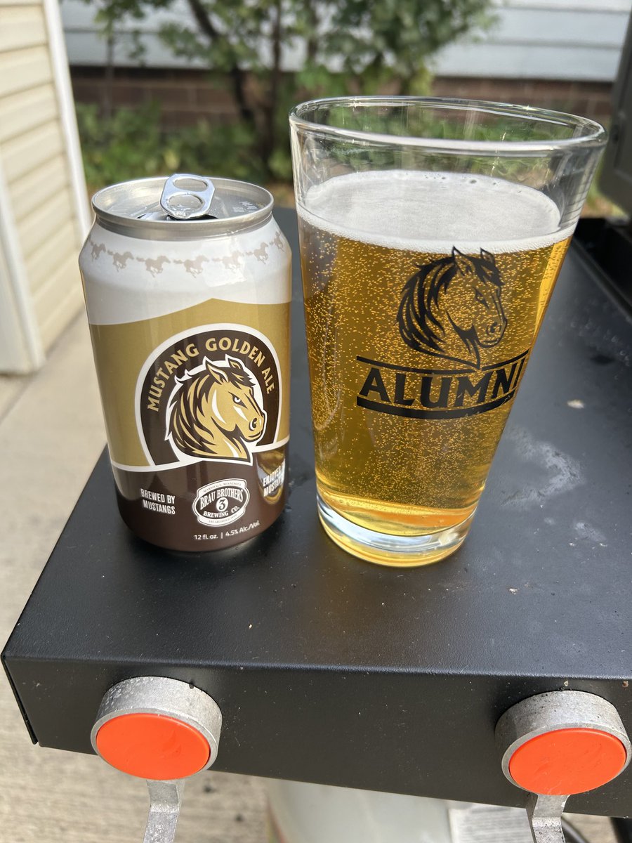 Happy Homecoming weekend Mustangs. Celebrate with some Mustang Golden Ale from ⁦<a href="/BrauBeer/">Brau Bros Brewing</a>⁩!