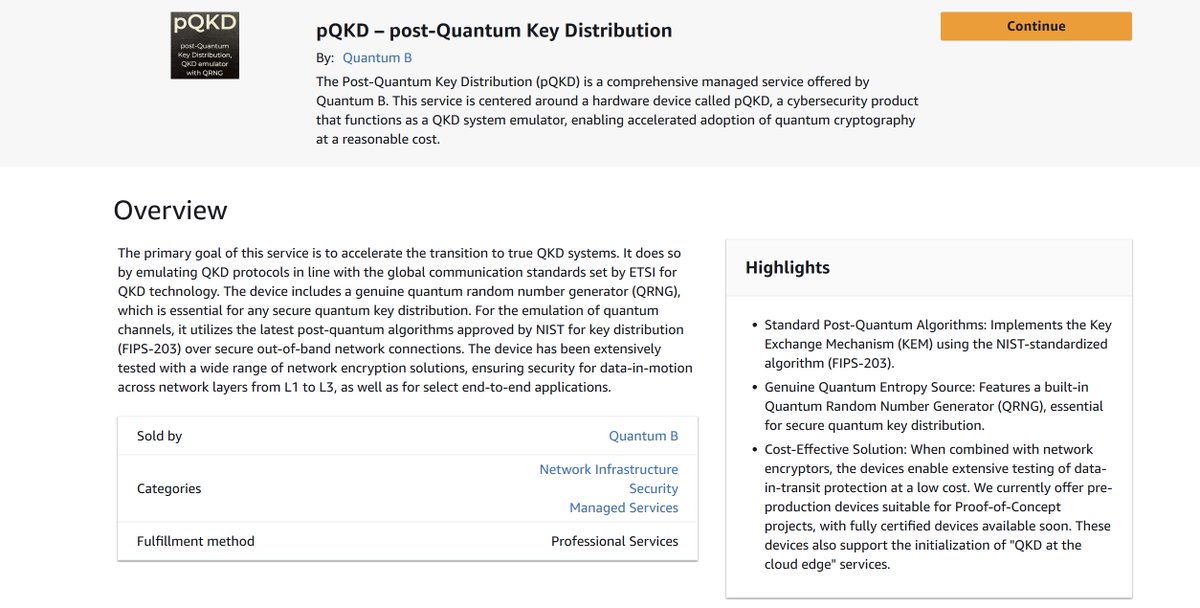 🚀We are excited to announce that Quantum B has launched the pQKD – Post Quantum Key Distribution solution on AWS Marketplace!

Read More: quantumblockchains.io/quantum-b-laun…

Our AWS Marketplace Page:
aws.amazon.com/marketplace/se…

#pqkd #Cybersecurity #QuantumComputing