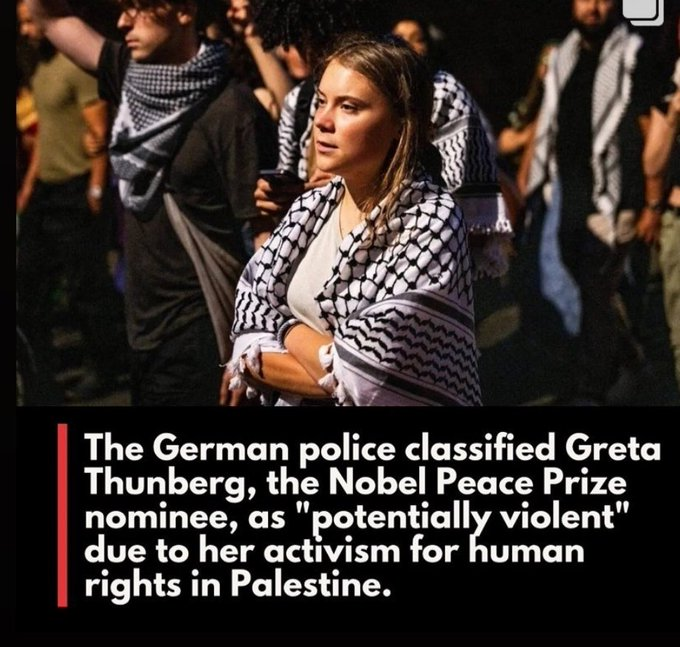 Bravo to you Greta , for standing up for humanity❤️🇵🇸