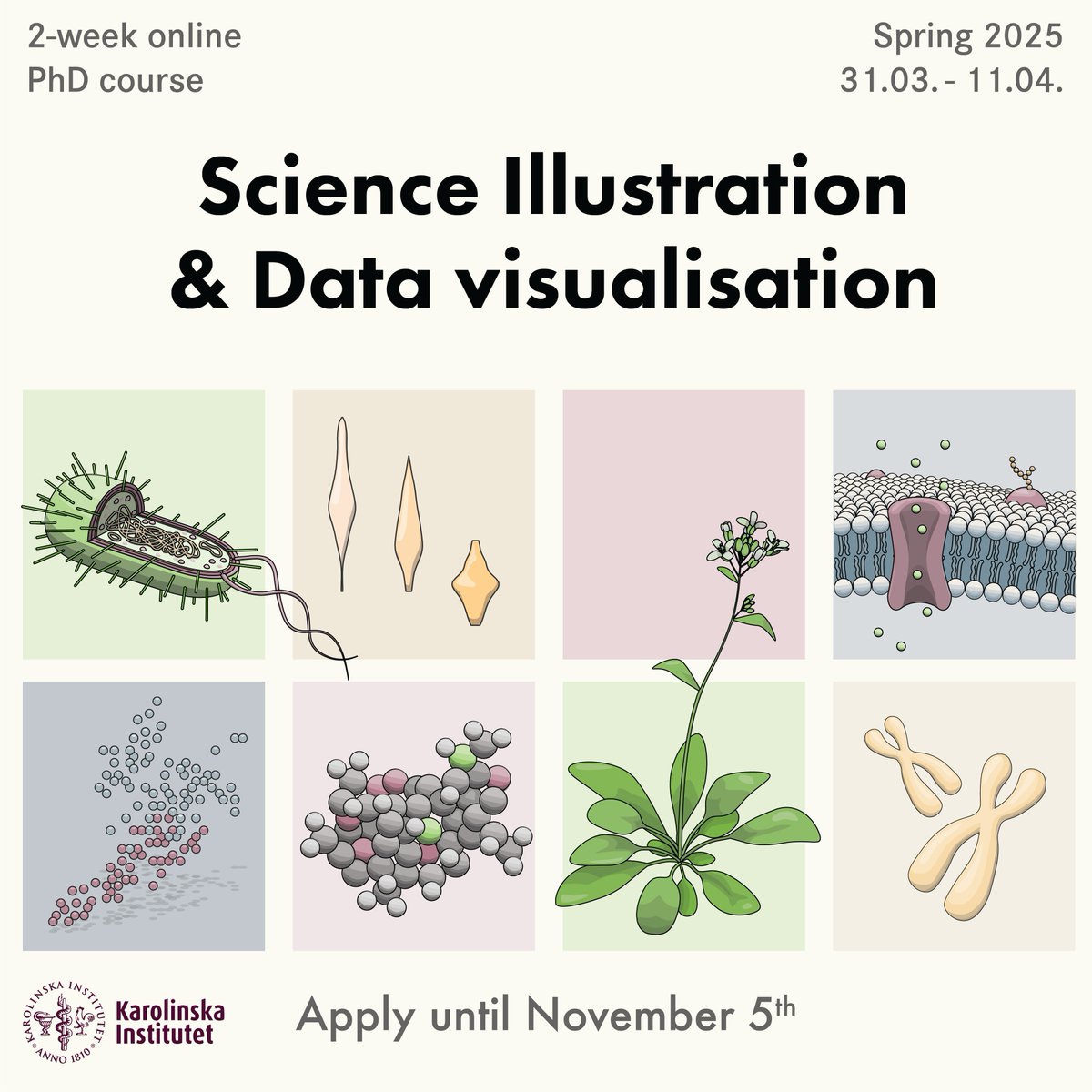 Meike A. C. Latz (@meikelatz) on Twitter photo <a href="/GustavNilsonne/">Gustav Nilsonne</a> <a href="/karolinskainst/">Karolinska Institutet</a> 💡 Do you want to get better at visual communication of your science?
👩🏾💻 AND are a #phdstudent registered at a university?
🎯 Then this might be for you!
A 2-week PhD course about how to communicate your science visually, through appealing illustrations & data visualisations <a href="/GustavNilsonne/">Gustav Nilsonne</a> <a href="/karolinskainst/">Karolinska Institutet</a> 💡 Do you want to get better at visual communication of your science?
👩🏾💻 AND are a #phdstudent registered at a university?
🎯 Then this might be for you!
A 2-week PhD course about how to communicate your science visually, through appealing illustrations & data visualisations