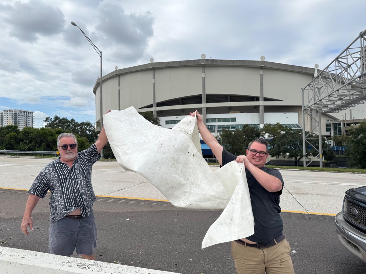 In the midst of cleaning debris from Milton from members of my congregations homes, I made a brief pit stop. #RaysUp