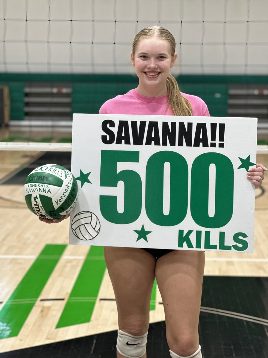 A huge congrats to Savanna Stacey for reaching the career milestone of 500 KILLS as a sophomore!!! We are so proud of you!!!