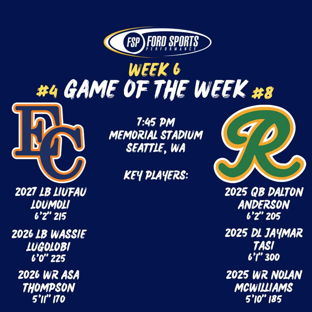 Week 6 Game Of The Week
..
#WeAreFSP