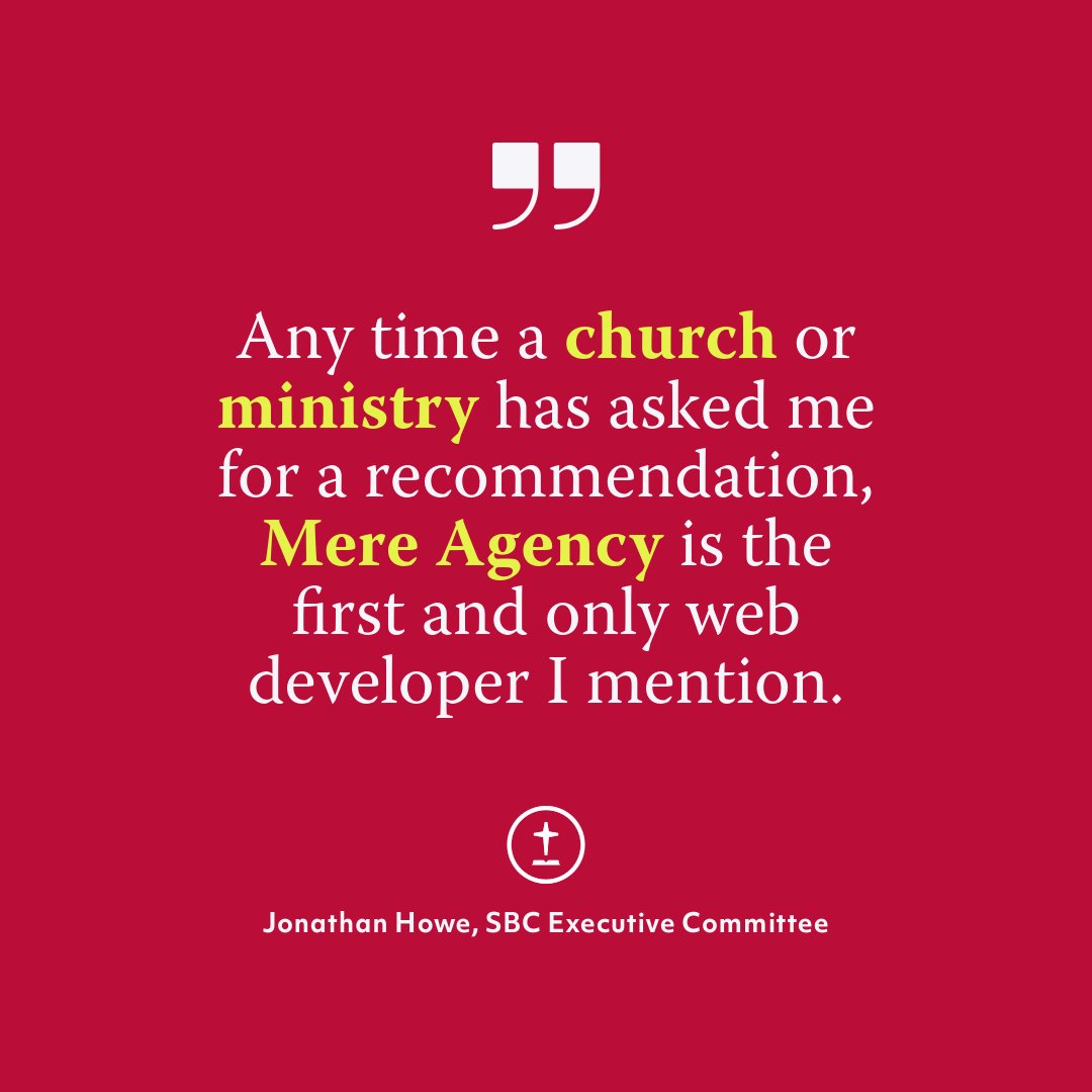 mereagency's tweet photo. We're honored that we have the opportunity to partner with organizations and ministries like the Southern Baptist Convention in their effort to spread the Gospel. We're here to take the technical headache off of your plate so you can focus on what really matters - your mission. https://t.co/NL3eiH6z3r