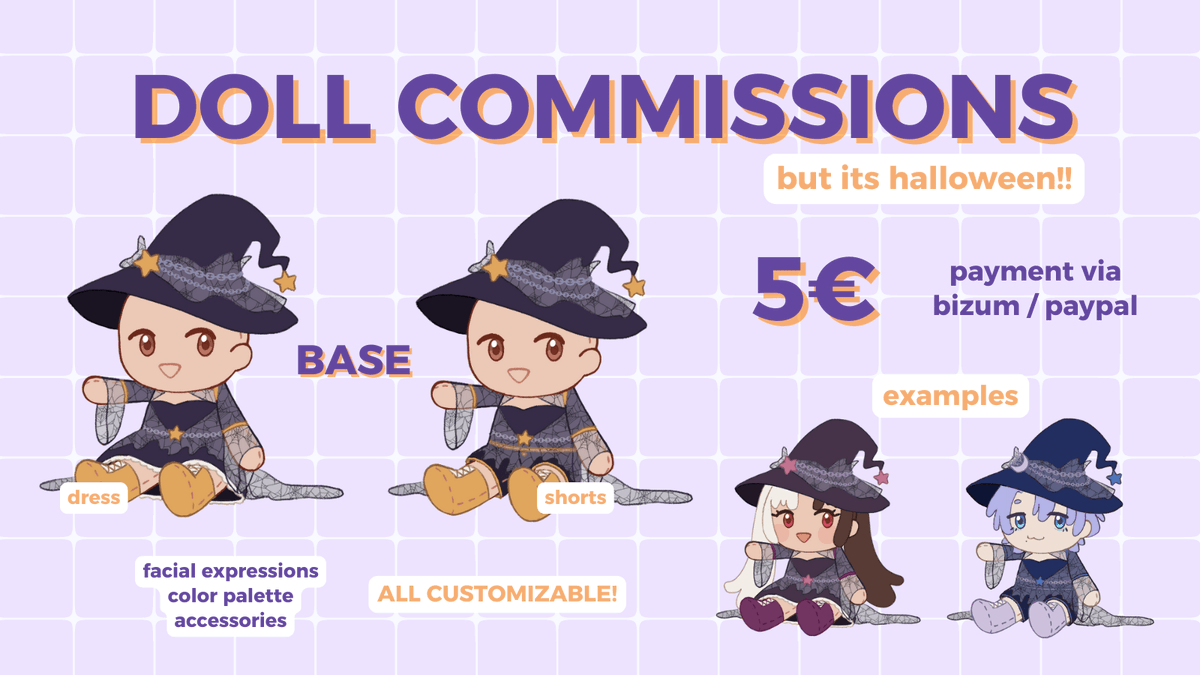 stxrmdancer's tweet photo. ITS 🎃 SPOOKY SEASON 🎃 and now you can get one of my dolls dressed like a witch!!!! if you want to see your oc or favorite character in a halloween outfit, now is the time!!! https://t.co/62tjqZaV93