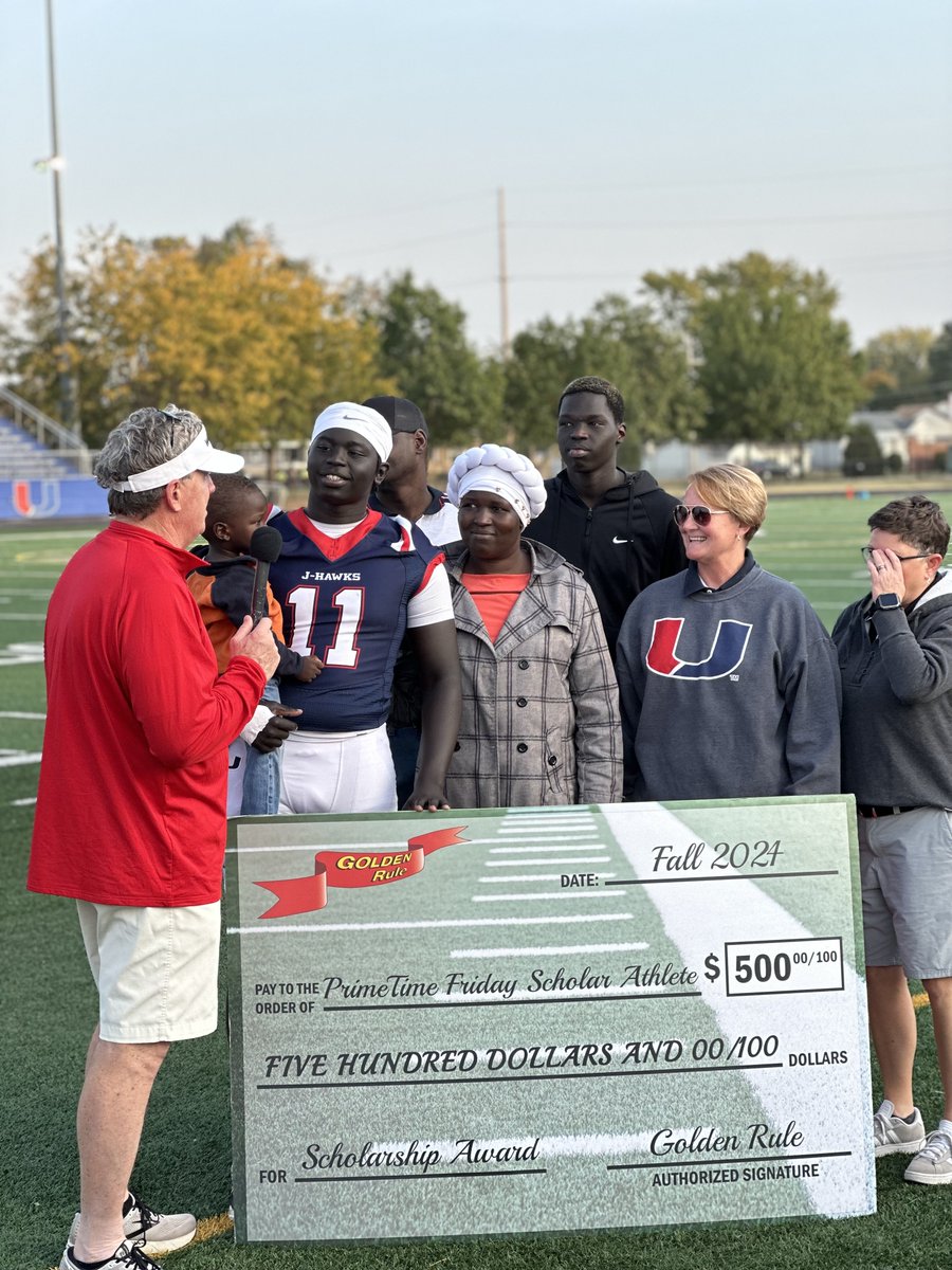 𝓒𝓸𝓷𝓰𝓻𝓪𝓽𝓾𝓵𝓪𝓽𝓲𝓸𝓷𝓼!!!

Congratulations to senior Ter Kuel who was nominated by Golden Rule Plumbing as this week's scholar athlete! 

Because of his leadership on and off the field, he was granted a $500 scholarship! Congratulations Ter!

#JHawkNation