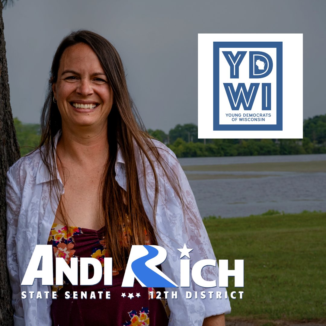 AndiRichWI's tweet image. Honored to receive the @YoungDemsWI endorsement! Their energy and vision for Wisconsin&apos;s future is exactly what we need. Together, we&apos;ll work for education, environmental protection, and economic opportunities for all. Let&apos;s go! 💪🌟 #AndiForWI #YDWI #WIpolitics