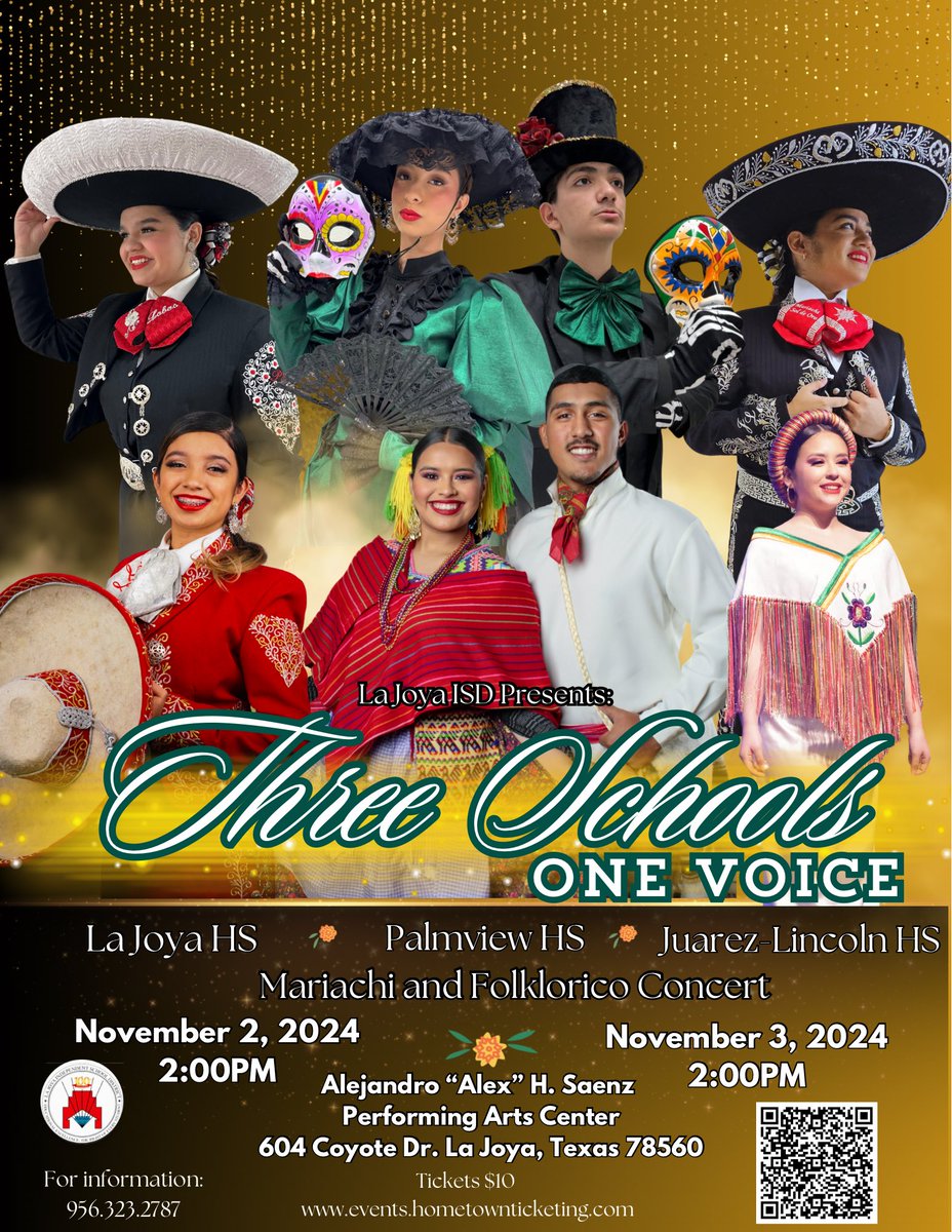 It’s that time of year again! Join us for Three Schools…One Voice Mariachi and Folklorico show!