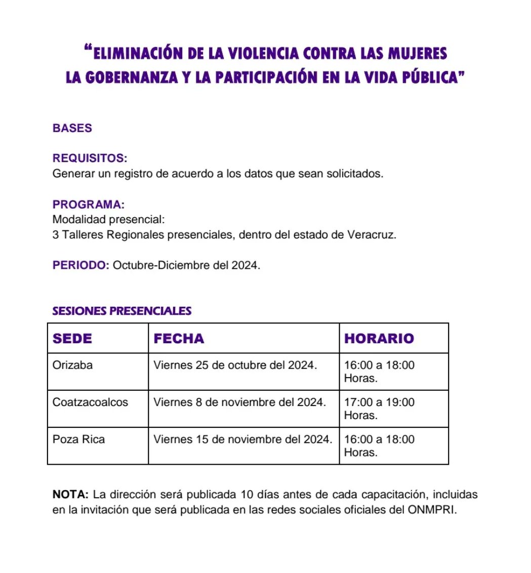 ONMPRIVER1's tweet photo. El Comité Directivo Estatal del Partido Revolucionario Institucional en Veracruz, a través del Organismo Nacional de Mujeres Priistas, con fundamento en sus estatutos y reglamento de fiscalización, expide la siguiente:

 🔴CONVOCATORIA🔴 https://t.co/0eIylweml1
