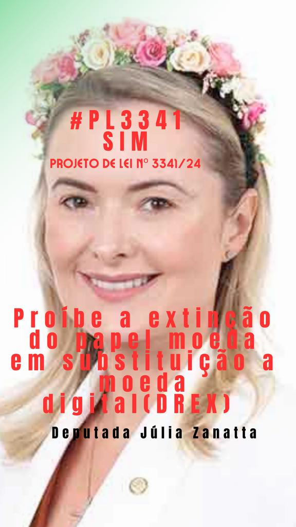 AraujohSimone's tweet photo. Diga não a extinção do papel moeda, o nosso querido REAL, dizendo sim ao PL 3341/24 da Deputada Júlia Zanatta @apropriajulia #PL3341SIM #DREXNAO https://t.co/fvapNuO682