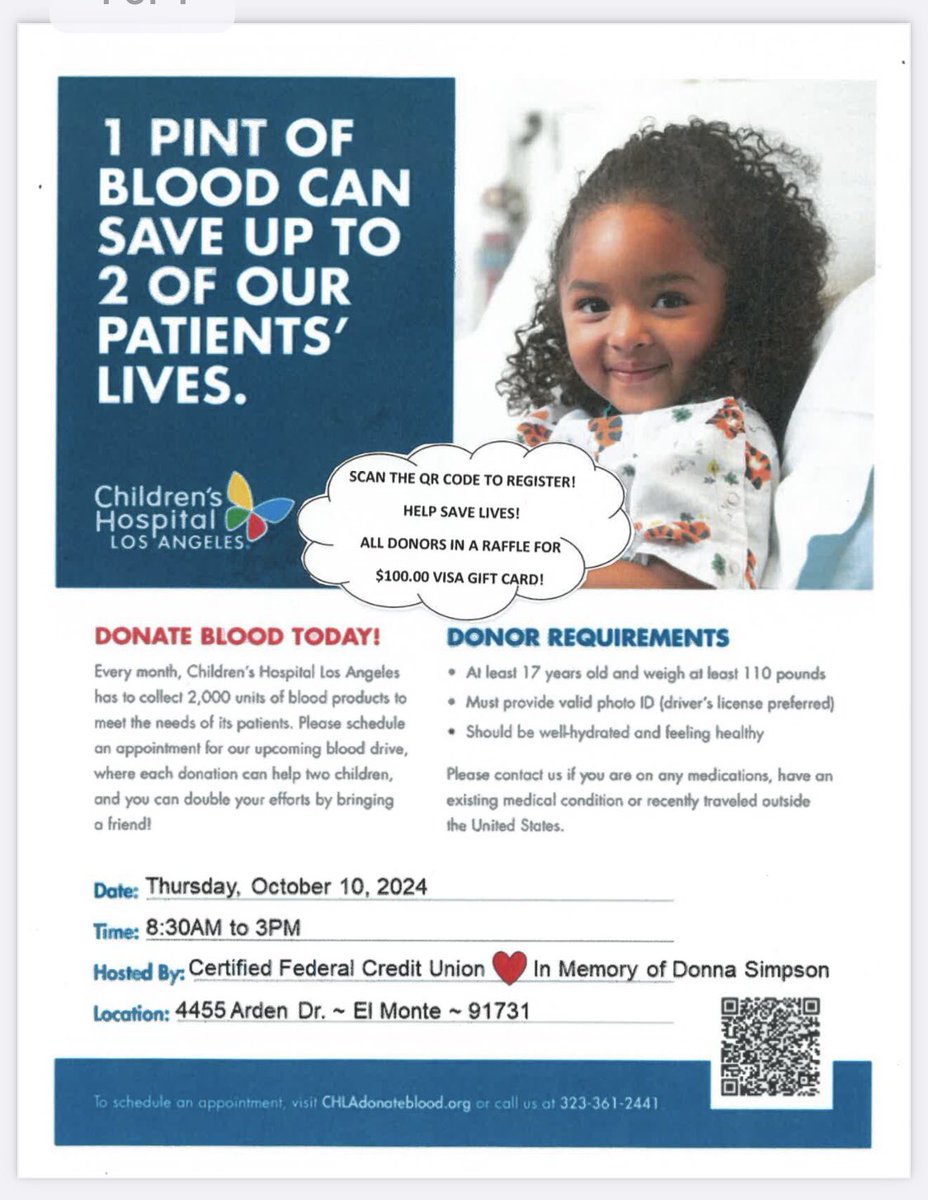 autoexpertsocal's tweet image. So glad we were able to help support the blood drive at Certified FCU this week! Thank you @childrensla! If you are interested in donating blood, visit their website for details! 👶❤️
•
•
•
#autoexpertsocal #autoexpert #socal #blooddrive #savethechildren