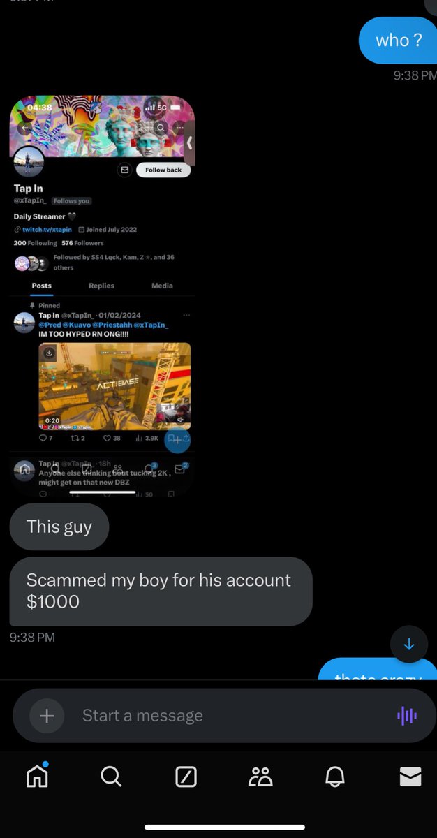 scampatroller's tweet photo. scammer @xTapIn_ be careful #2k25 https://t.co/v1bRNMzhub