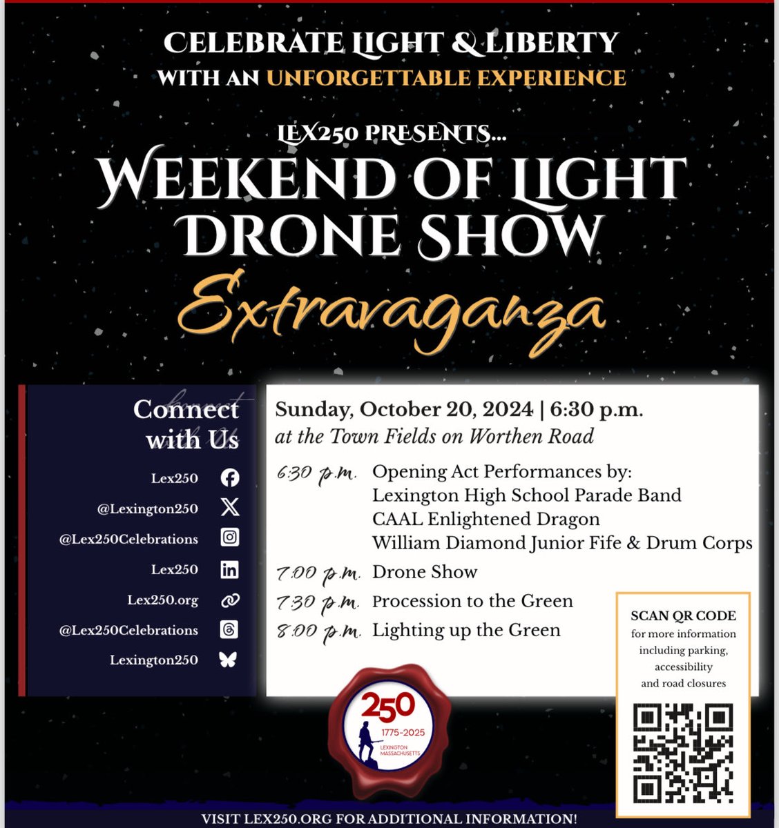 I am so excited about this event! Please join me and many others, on October 20th at 6:30 p.m., as we help Lexington make history! This will be a first-of-its-kind, not-to-be-missed SPECTACULAR light drone show! <a href="/Lexington250/">Lex250</a>