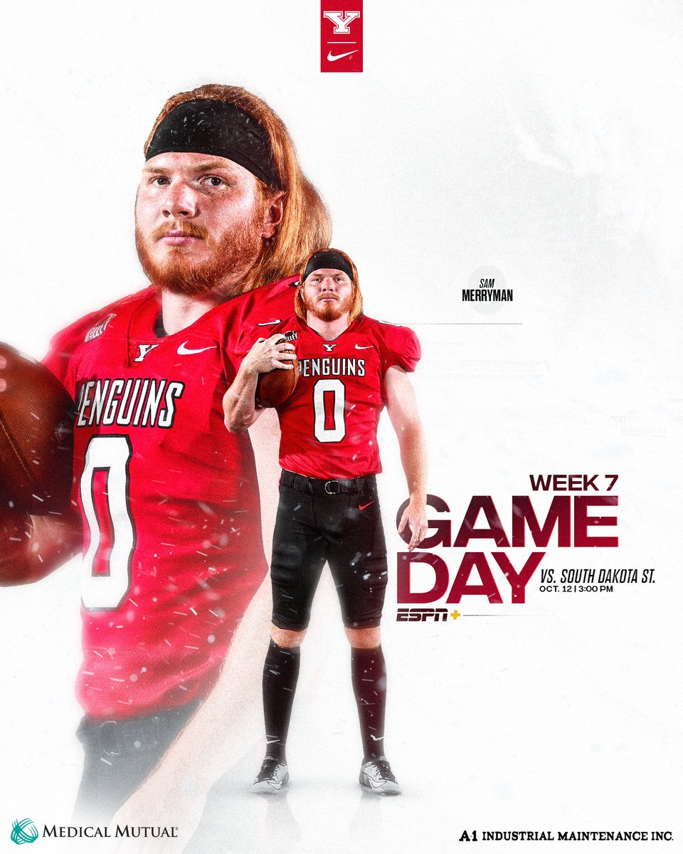 It's 🐧🏈 GAMEDAY!!

🆚 South Dakota State
🕒 3 PM Eastern
📍 Brookings, S.D.
🏟 Dykhouse Stadium
📺 ESPN+
📻 1390 WNIO

#GoGuins