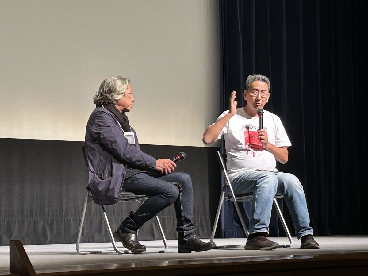 uhskff's tweet photo. #海と星と空の柏崎映画祭

1日目は #夜明けへの道 #天上の花 #流麻溝十五号 の上映でした🎞️
#夜明けへの道 上映後にはジャーナリストの北角裕樹さんがゲストでご登壇！

平日にも関わらずお越しくださった皆様ありがとうございました🙇‍♀️

本日も産業文化会館にて10:40ごろから開館です🌊⭐️🌌 https://t.co/ACRHeuUKCN