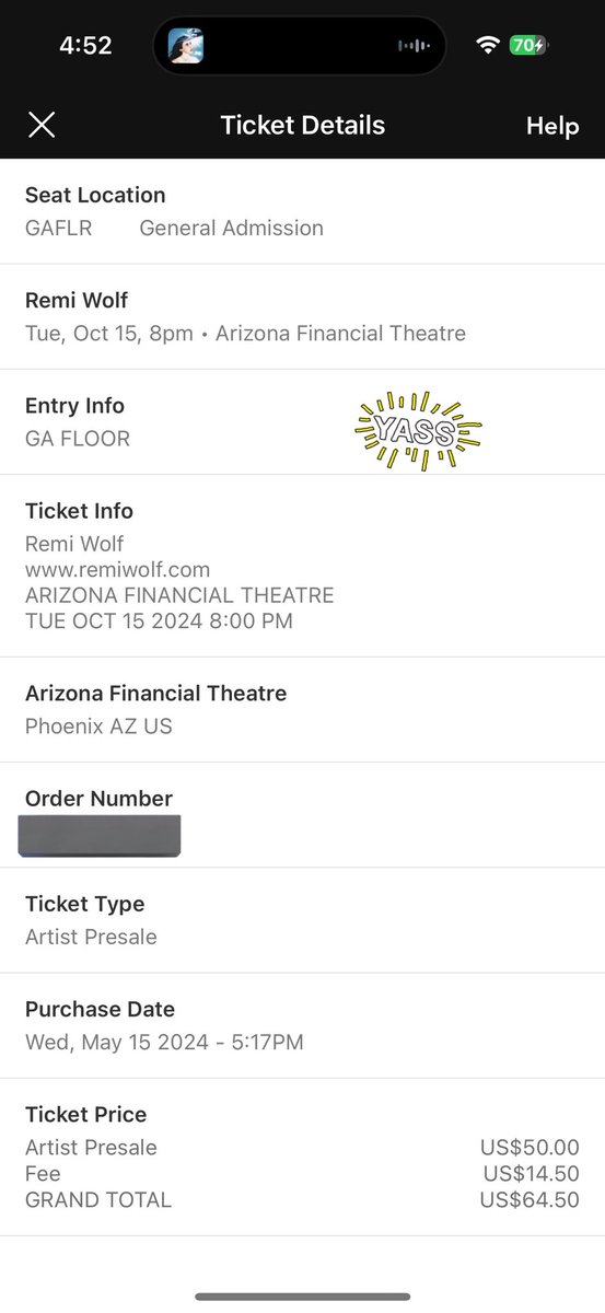 hiii!!! i’m selling one ga floor ticket for remi wolf’s the big ideas tour in phx oct 15th🫶🏾🫶🏾I paid $65 including fees so that’s all i’m asking for it:)) dm me for proof and if you’re interested 🩷 #remiwolf #remiwolfphx