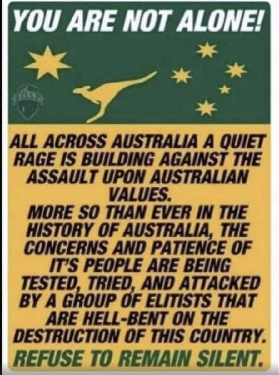 s14722839's tweet photo. He's right..... Aussies 
Unless there is a huge wake up by Aussies who love their country.... we are f*****d‼️
What can we do❓️
💥Say no to censorship 
💥Call out politicians with ties to WEF
💥STOP sending billions overseas
💥indigenous funds audit
💥stop indoctrinating kids https://t.co/hPJsRvAP1z