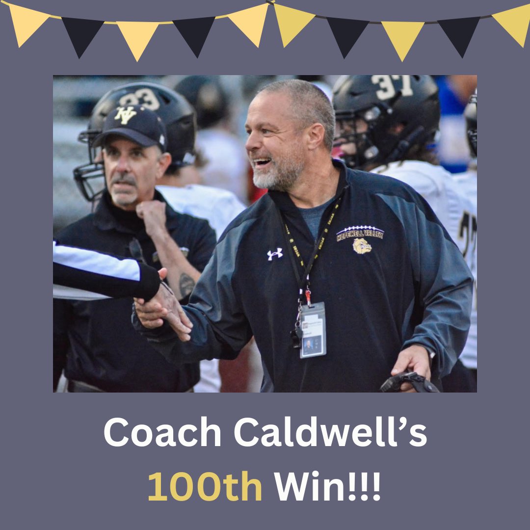 Congratulations to Coach Caldwell and the Hopewell Valley Football Program on their 100th win!!🏆🐾