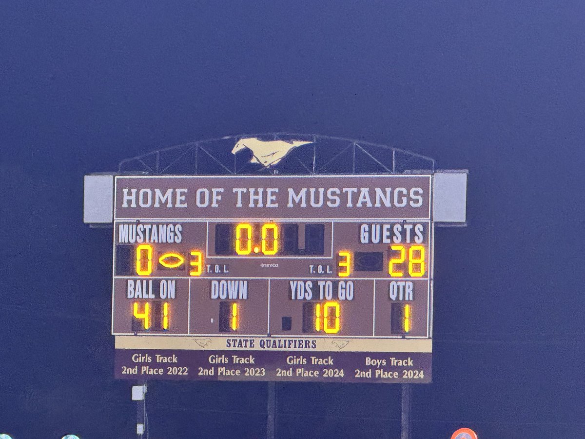 avakjohnson4's tweet photo. The first quarter comes to an end, the Falcons leading 28-0 over the Mustangs. Stay tuned for more updates in the second quarter. https://t.co/tCgu1pEk7w