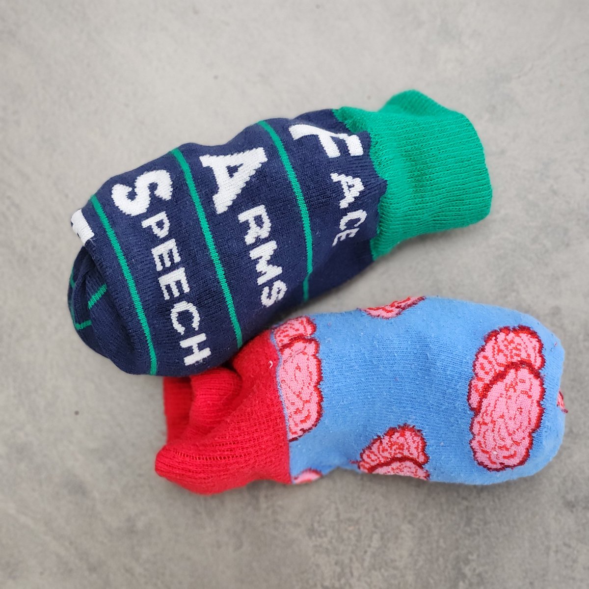 Hmm, which socks to wear for teaching SP students on Monday. One of each?