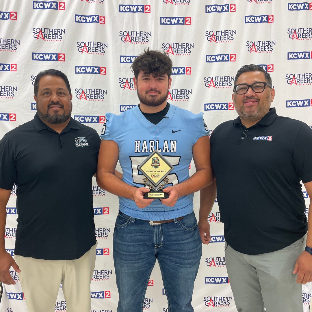KCWX TV (@kcwxtv) on Twitter photo 🌟 Congratulations to our KCWX2-Southern Careers Institute Student of the Week Harlan High School, Israel Elizondo! 📺 His interview will air during halftime of the Harlan vs. Holmes football game tomorrow. COVERAGE starts 1:30PM on KCWX2.
<a href="/NISD/">Northside ISD</a> 🌟 Congratulations to our KCWX2-Southern Careers Institute Student of the Week Harlan High School, Israel Elizondo! 📺 His interview will air during halftime of the Harlan vs. Holmes football game tomorrow. COVERAGE starts 1:30PM on KCWX2.
<a href="/NISD/">Northside ISD</a>