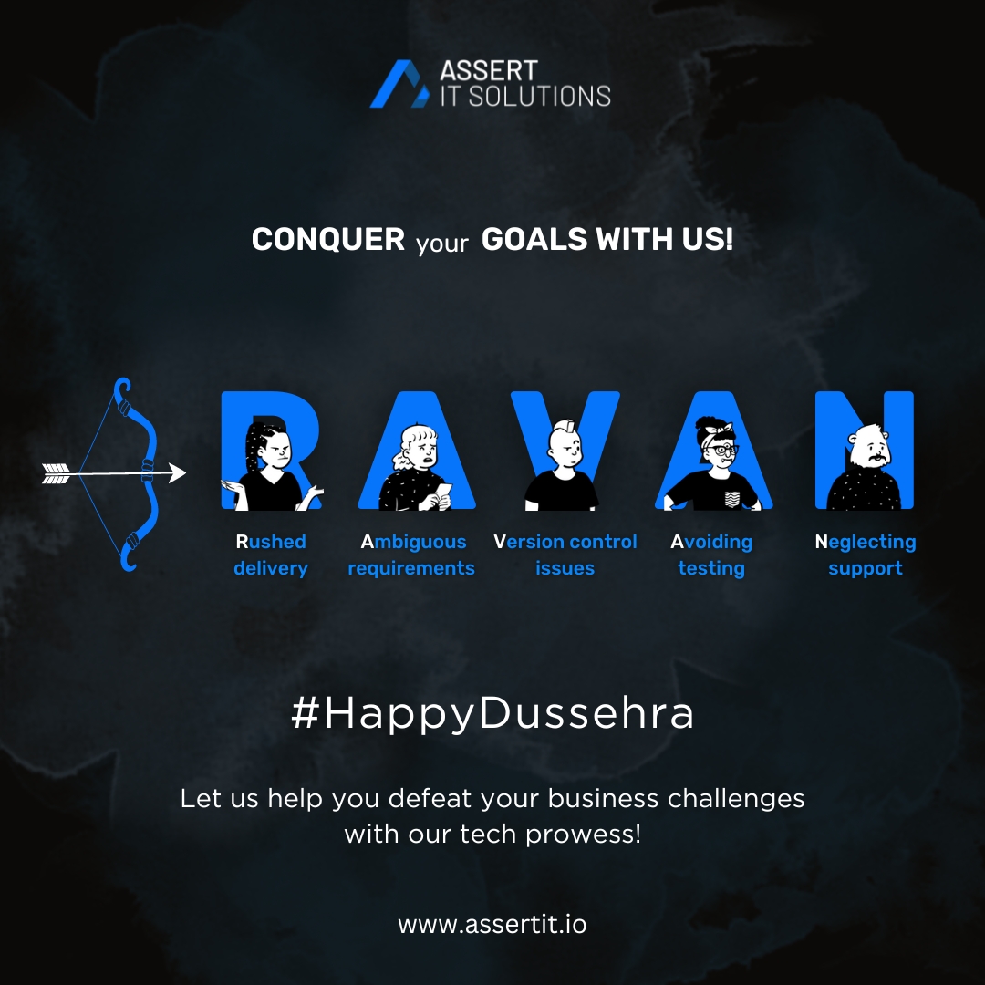 assert_it's tweet image. Conquer tech challenges with Assert IT Solutions! 🏹💻
#HappyDussehra 🎯
#AssertITSolutions #TechVictory&quot;