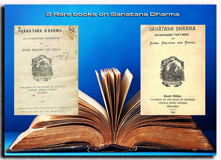 Two rare and more than a century old books on
#SanatanaDharma !

1. Elementary textbook
2. Advanced textbook

Both published by Banaras Hindu University in 1904 &amp; 1916.

To download the pdf version of these two books, click on the link below:

vgopalan.myportfolio.com/books

Please