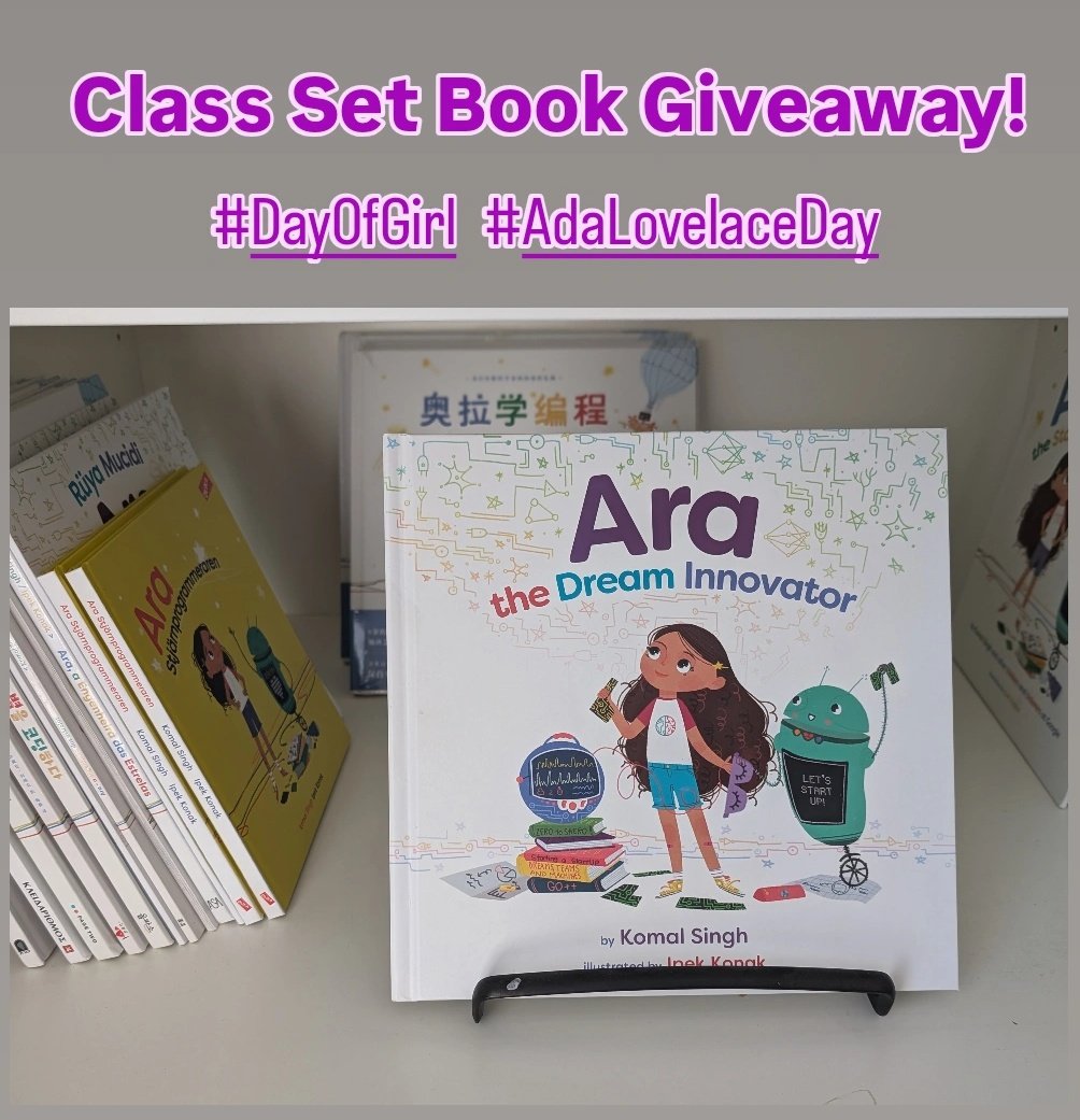 Celebrating #DayofGirl and #AdaLovelaceDay and our #bookbirthday!
We are giving away class book sets!! 
Interested to enroll in the giveaway? Simply like this post and tag a friend.
👩🏽‍🔧👩🏽‍💻👷🏽‍♀️👱🏽‍♀️💁🏽‍♀️👱🏻‍♀️👨🏿‍🔧👱🏻📙📕📗📘📔