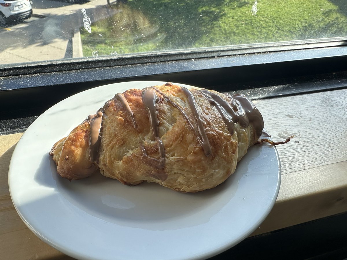 Food Studies 11/12: our first group of croissants 🥐 
We filled some with chocolate pastry cream, chocolate ganache &amp; chocolate cream. 
Some turned out better than others 😅
It was worth the wait!
#PRHomeEc #sd36learn #croissants #laminatepastry #HomeEconomics