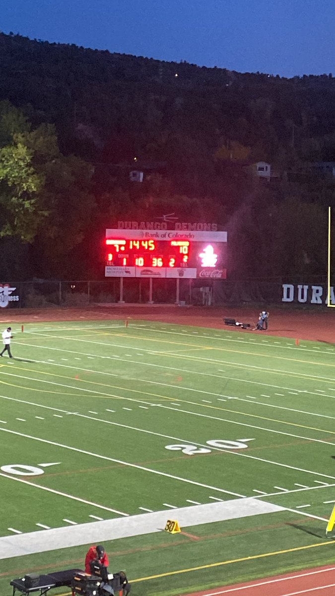 Durango Herald (@durangoherald) on Twitter photo Palmer Ridge leads <a href="/FootballDurango/">DurangoDemonFootball</a> 10-7 at halftime at DHS. The Bears have run the ball well. <a href="/CullyFeeney/">Cully Feeney</a> has over 100 yards passing and a touchdown. His brother Grady has over 75 total yards. Seb Trip has about 40 yards receiving and a touchdown. Palmer Ridge leads <a href="/FootballDurango/">DurangoDemonFootball</a> 10-7 at halftime at DHS. The Bears have run the ball well. <a href="/CullyFeeney/">Cully Feeney</a> has over 100 yards passing and a touchdown. His brother Grady has over 75 total yards. Seb Trip has about 40 yards receiving and a touchdown.