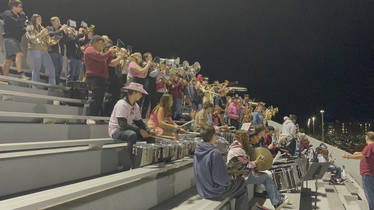 Great job pep band at tonight’s performance under the lights during the football game in Menomonie as the Mustangs took on the Wildcats from River Falls!