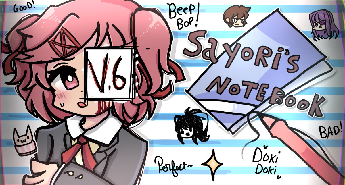 SAYORI'S NOTEBOOK V6 IS OUT GO PLAY IT NOWWWW gamebanana.com/mods/381373