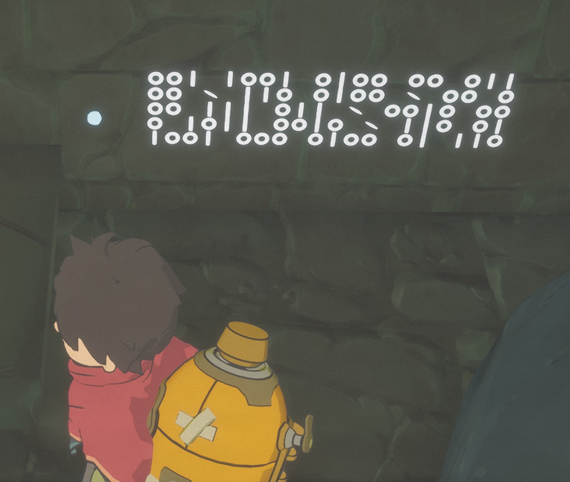 I'm playing <a href="/EuropaGame/">Europa 🦋 Out Now!</a> and I noticed these markings either side of a door. They are a little hidden. It makes me wonder if these are a code or have another meaning. Or they could mean absolutely nothing and are just a fun design element.