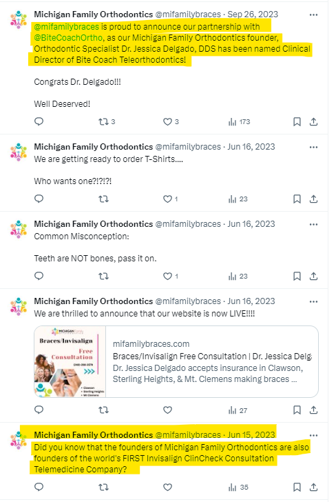 LynnScraggs's tweet photo. @DelCrxpto @mifamilybraces @MIDentalAssoc .@MIDentalAssoc Please look into:
1. Amore Smiles
2. Metalign Technology
3. Bite Coach
4. Michigan Family Orthodontics (https://t.co/PrXNeblzcd)

These business are purportedly owned by Luis &amp; Jessica Delgado (see above claimed office locations) https://t.co/GZPc3eWJPn