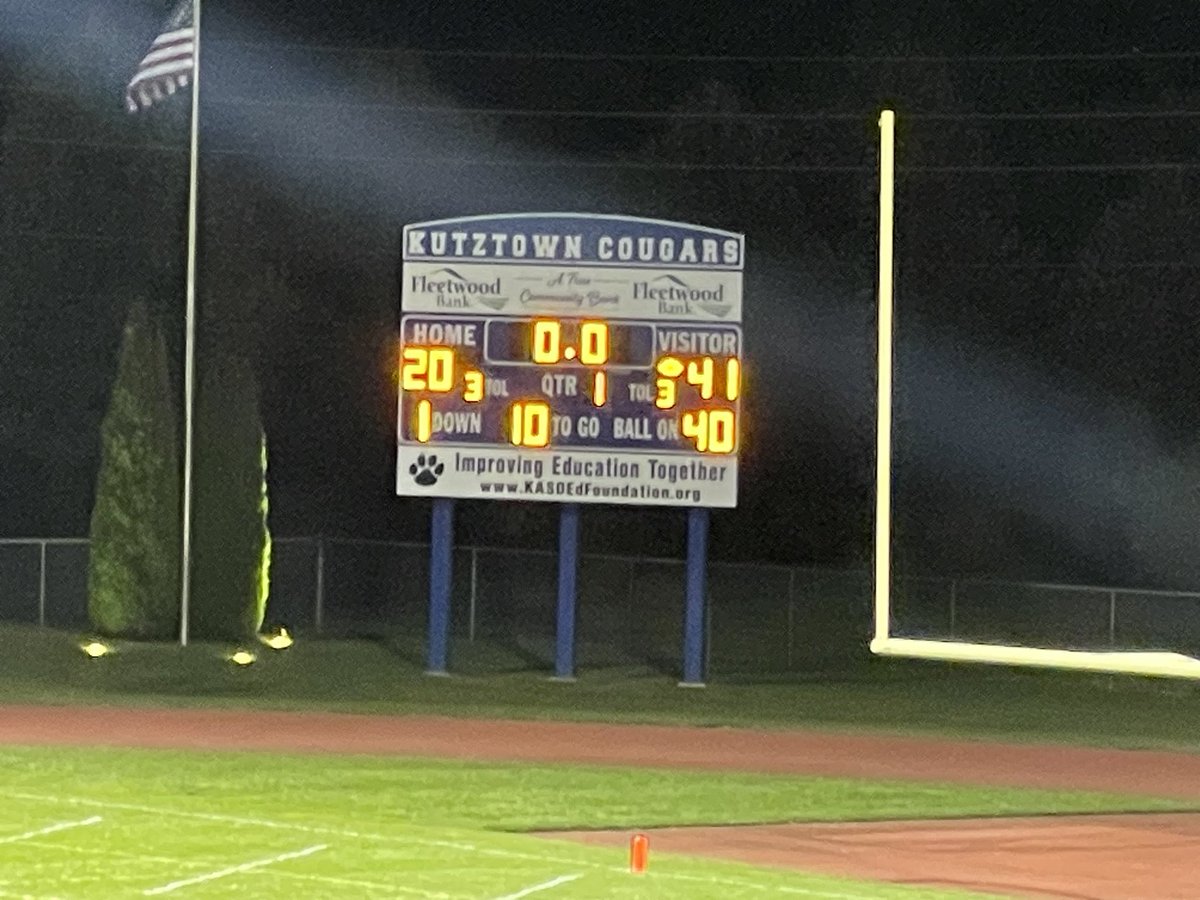 Final 
Lancaster Catholic- 41
Kutztown- 20

#mikedragosports