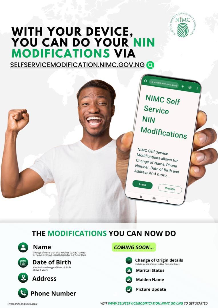 abeegunde1's tweet image. selfservicemodification.nimc.gov.ng where Nigerians can update their information online without going through the stress of visiting NIMC centres.
She emphasized that the platform is secure and seamless 
#NIMC2024 #SelfServiceModification #renewedhope