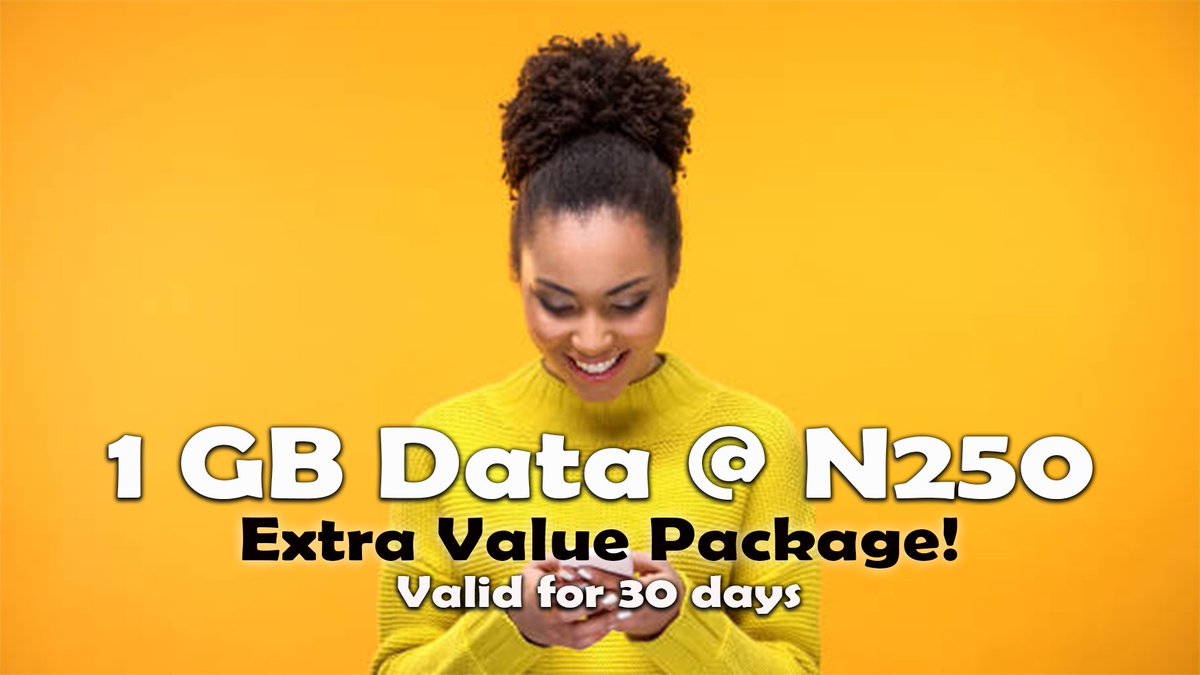 1GB Data @ N250. 
Valid 30 days.
Retweet to enter 3gb free data give away.
Get it here paydesk.ng