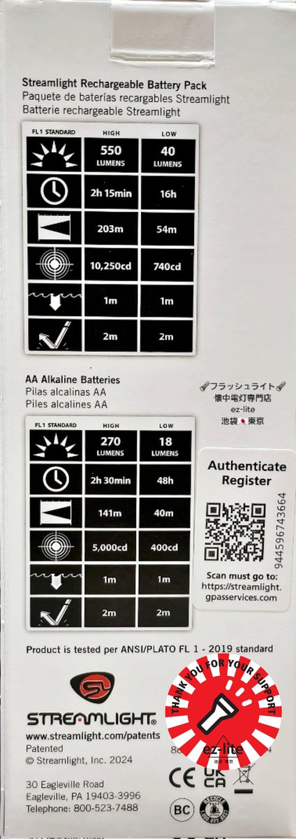ezlitetokyo's tweet image. 🇺🇸Streamlight PROTAC 2AA-X USB 
MULTI-FUEL TACTICAL FLASHLIGHT

ストリームライトの新作
単三 2本サイズの細身のタクティカルフラッシュライトです。

専用充電池使用で
550／40lm
単三アルカリ2本使用で
270／18lm

 #Streamlight  #Protac  #池袋  #東京  #懐中電灯  #専門店  #ezlitetokyo