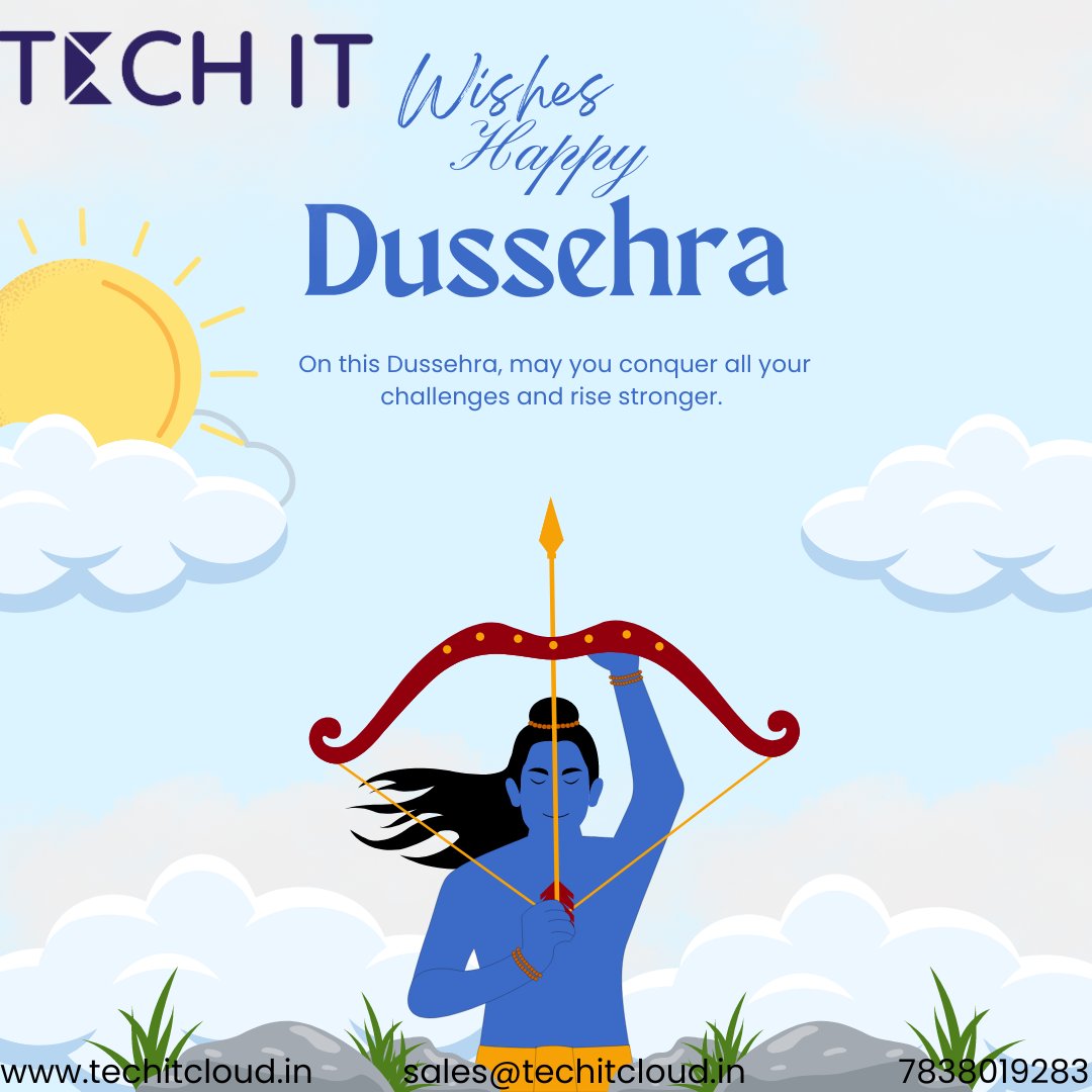 TechIT_Cloud's tweet image. As we celebrate the triumph of good over evil this Dussehra, let’s take a moment to reflect on our own battles, victories, and the lessons we’ve learned along the way.
Wishing you all happiness, health, and continued growth!
Happy Dussehra!
 #HappyDussehra #FestiveGreetings