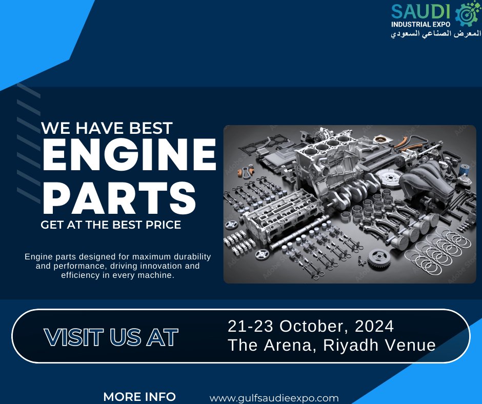 saudiindusexpo's tweet image. Power your ride with precision-engineered engine parts that ensure peak performance. Keep your engine running strong! #EngineExcellence