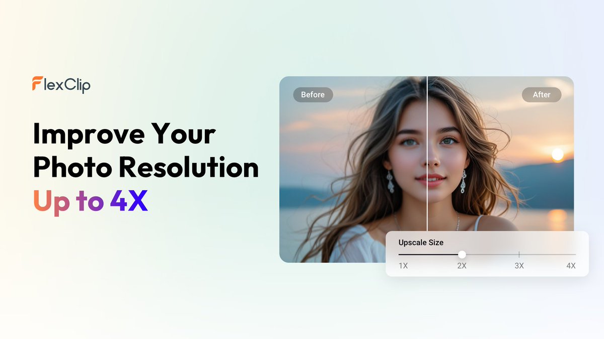 FlexClipApp's tweet image. No more pixelated photos! 🎯

The AI Image Upscaler takes your images to a whole new level, sharpening details and improving clarity.

Try it now and see the difference! 👉bit.ly/3BQyxMG

#FlexClip #AIImageUpscaler #PhotoEditing #HDPhotos