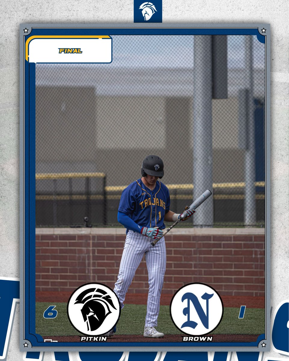 NIACCBaseball's tweet photo. Team Pitkin takes game one of the series with a 6-1 victory over Team Brown. Game 2 Monday at 3:00 PM. https://t.co/wzcy4BWrnM
