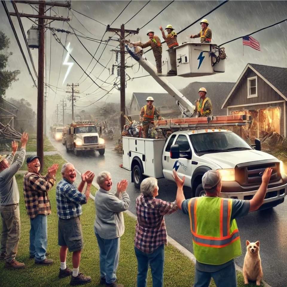 BridgetSimon (@recruiterofgems) on Twitter photo Let's declare October 12th National Electric Company Lineman Day! They are the real MVPs of hurricane season! 🌀
<a href="/bn9weather/">Spectrum Bay News 9 Weather</a> <a href="/weatherchannel/">The Weather Channel</a> <a href="/JimCantore/">Jim Cantore</a> <a href="/TECOPeoplesGas/">TECO Peoples Gas</a> <a href="/DukeEnergy/">Duke Energy</a> Let's declare October 12th National Electric Company Lineman Day! They are the real MVPs of hurricane season! 🌀
<a href="/bn9weather/">Spectrum Bay News 9 Weather</a> <a href="/weatherchannel/">The Weather Channel</a> <a href="/JimCantore/">Jim Cantore</a> <a href="/TECOPeoplesGas/">TECO Peoples Gas</a> <a href="/DukeEnergy/">Duke Energy</a>