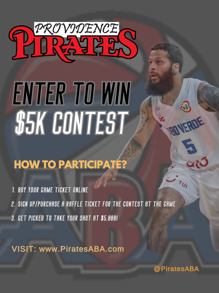 #RhodeIsland #Pawtucket #Providence #Basketball #ProvidencePirates #Contest #aba <a href="/NBC10/">NBC 10 WJAR</a> @NBCoitABC6 @MikeUvaWPRI <a href="/jpsmollins/">JP Smollins</a> @Realiansteel6 @KMoorTV <a href="/DerwinWorrell/">Derwin Worrell</a> <a href="/wpri12/">WPRI 12</a> <a href="/NBC10/">NBC 10 WJAR</a> <a href="/ABC6/">ABC6 News Desk</a> <a href="/wpro/">NewsTalk 99.7 & AM 630 WPRO</a> <a href="/92profm/">92 PRO-FM</a> <a href="/projo/">Providence Journal</a> <a href="/BWMcGair03/">Brendan McGair</a> <a href="/ASpon27/">Alex Sponseller</a> <a href="/SunSportsRI/">Westerly Sun Sports</a> <a href="/TheValleyBreeze/">The Valley Breeze</a> <a href="/KevinMcNamara33/">Kevin McNamara</a>