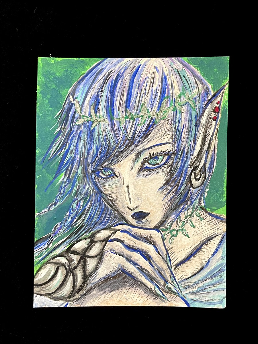 HaRuKi絵 「エルフ」 #アクリル画 #Acrylart #fantasy #darkfantasy