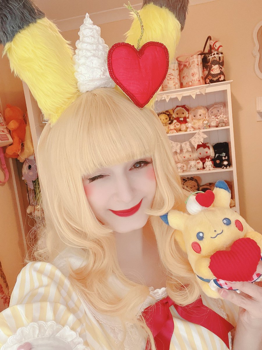 At 12:30pm today sewing was completed LOL ❤️ This afternoon you can catch me at <a href="/PAXAus/">PAX Australia</a> as Valentines Day Pikachu (Morozoff chocolate edition)!! 🫶✨ 

(Tail to be attached after train ride or else I cannot sit down 🥲)