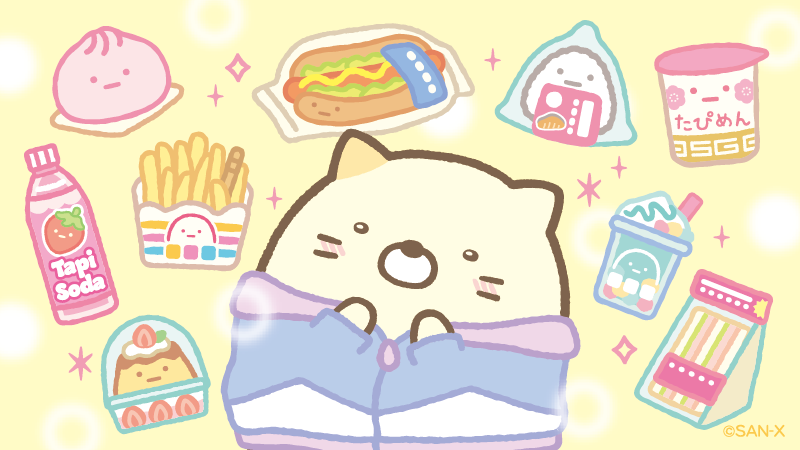#わくわくたぴおかコンビニ ストーリー④
ほかほかもちもちなたぴおかまん、
あげたてポテトに、あまーいプリン♪
美味しそうなものがたくさん!!