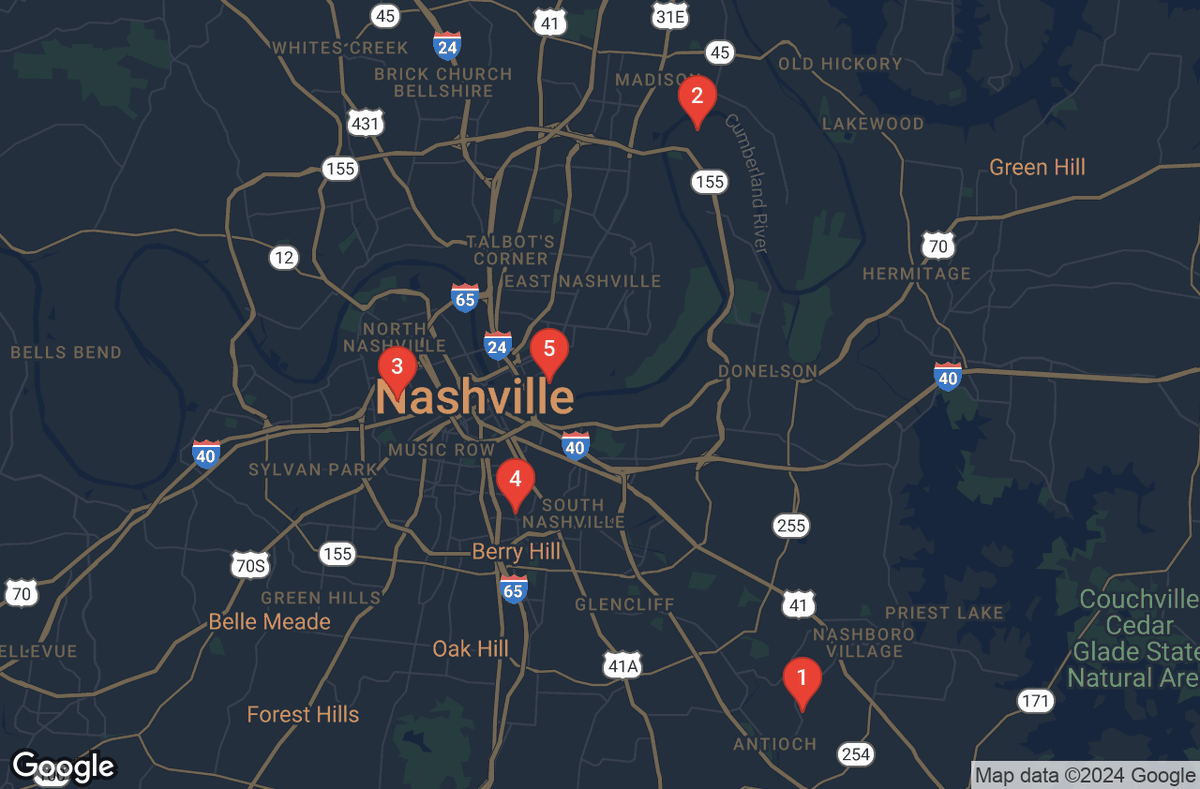 311Nashville's tweet photo. STABBING:
  1) 5009 Streamfield Pass, Antioch at 9:44pm
SHOTS FIRED:
  2) 2920 Riverbend Dr, Two Rivers at 9:43pm
  3) Booker St / 22Nd Ave N, North at 4:50pm
FIGHT/ASSAULT:
  4) 2300 Bransford Ave, Vinehill at 9:29pm
  5) 800 Dew St, East at 8:52pm https://t.co/n4FE5bZVEV