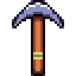 NickSeegmiller's tweet photo. October 11: Pickaxe. I tried to copy the shading of a shovel reference and use the same color palette. It's not bad I think. https://t.co/DS2RB0cstH